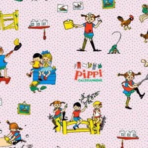 Popeline GOTS - Pippi a Villa Vilacolle