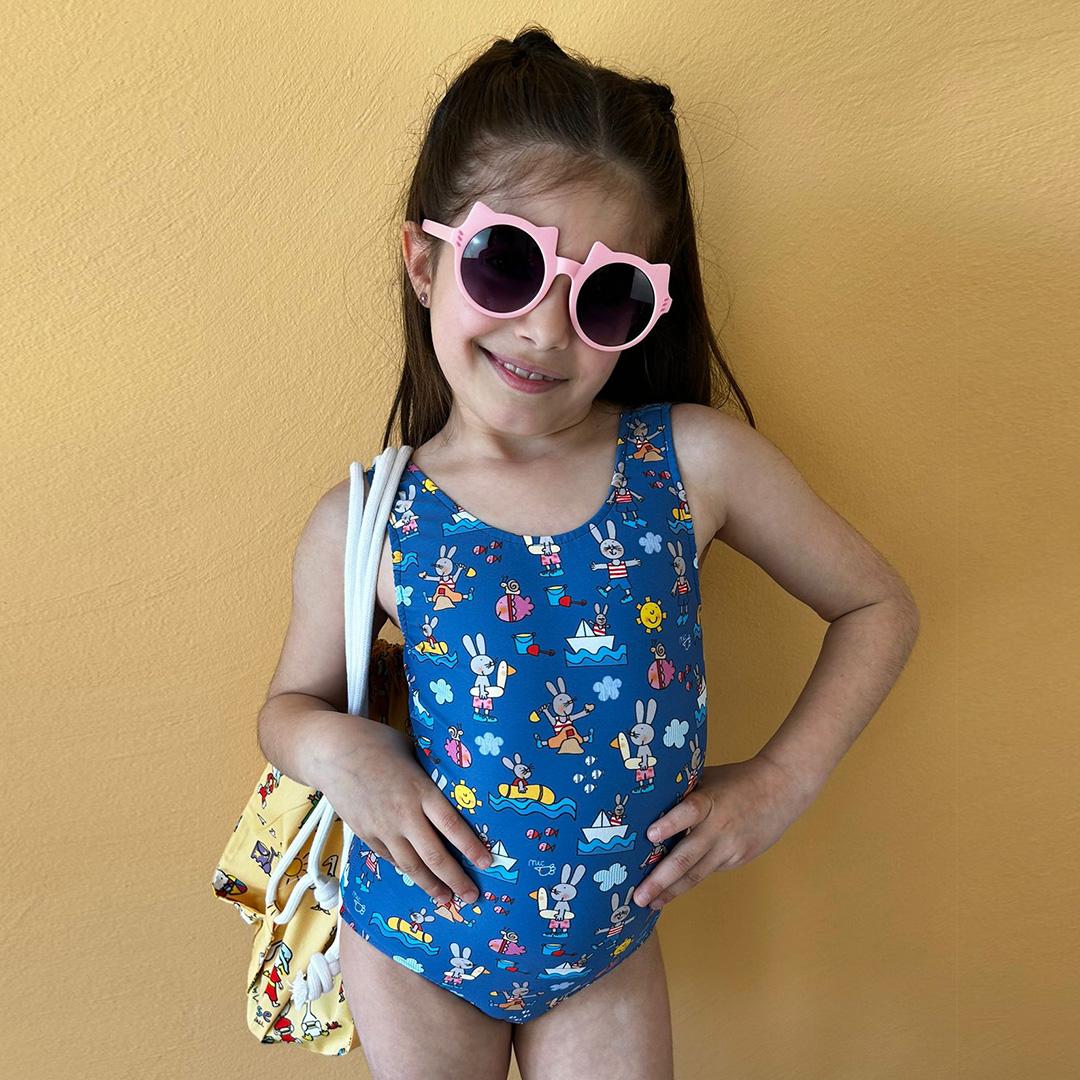 Costume Da Bagno Intero Bambino Con Protezione UV - Maniche Corte, Cerniera Frontale, Spiaggia E Piscina - Foto 6