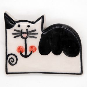 Spilla Gattolibro bianco e nero