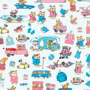 Popeline Pink & light blu